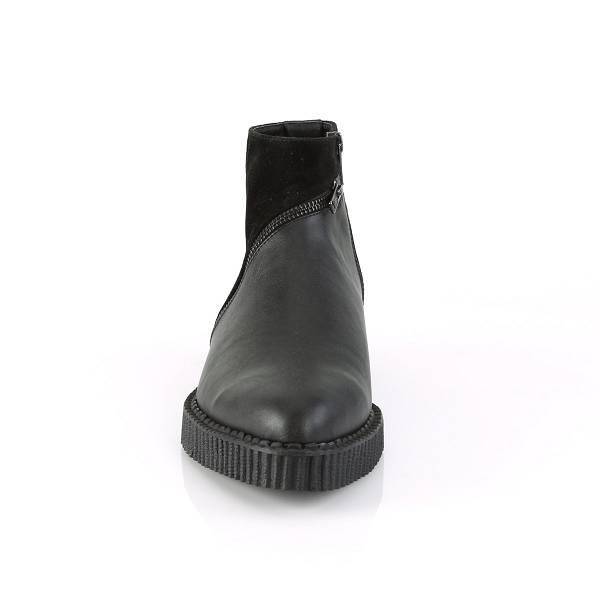 Demonia Men's V-CREEPER-750 Creepers Boots - Black Vegan Leather/Microfiber D5630-28US Clearance